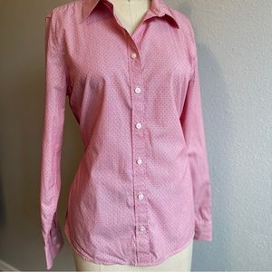Banana Republic Red & Pink Polka-dotted & Striped Button Down Dress Shirt